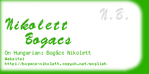 nikolett bogacs business card