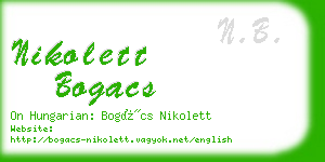 nikolett bogacs business card